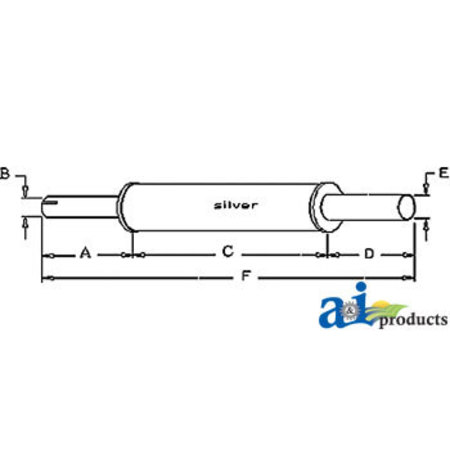 A & I PRODUCTS Muffler 4.5" x4.5" x36" A-DKN5230C